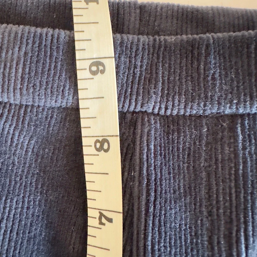 Michael Kors Navy Blue Corduroy Pull On Leggings Gold Hardware Size M